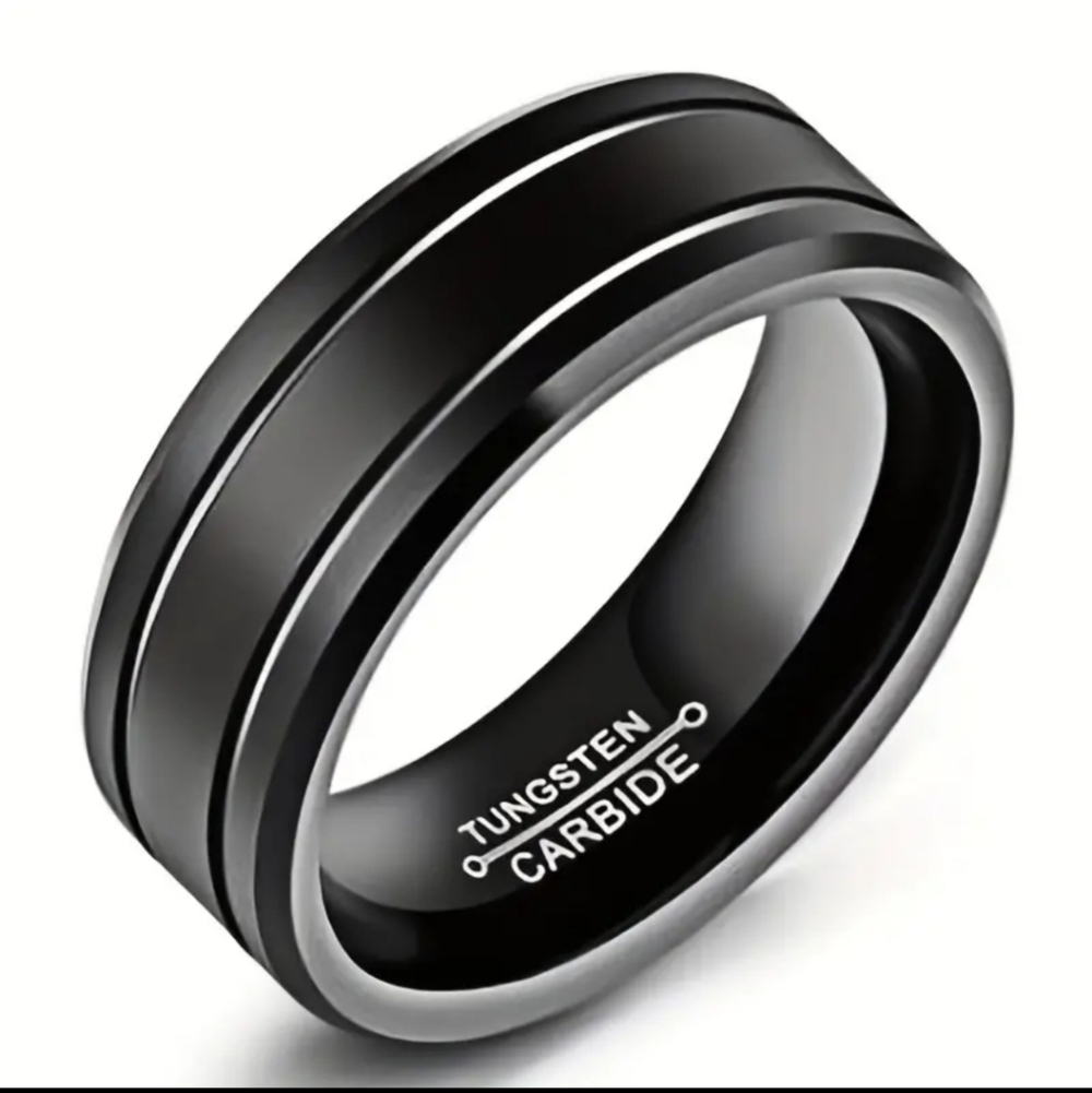 Tungsten  Black Men  Ring Enegement , Wedding , Birthdays And More Size 5